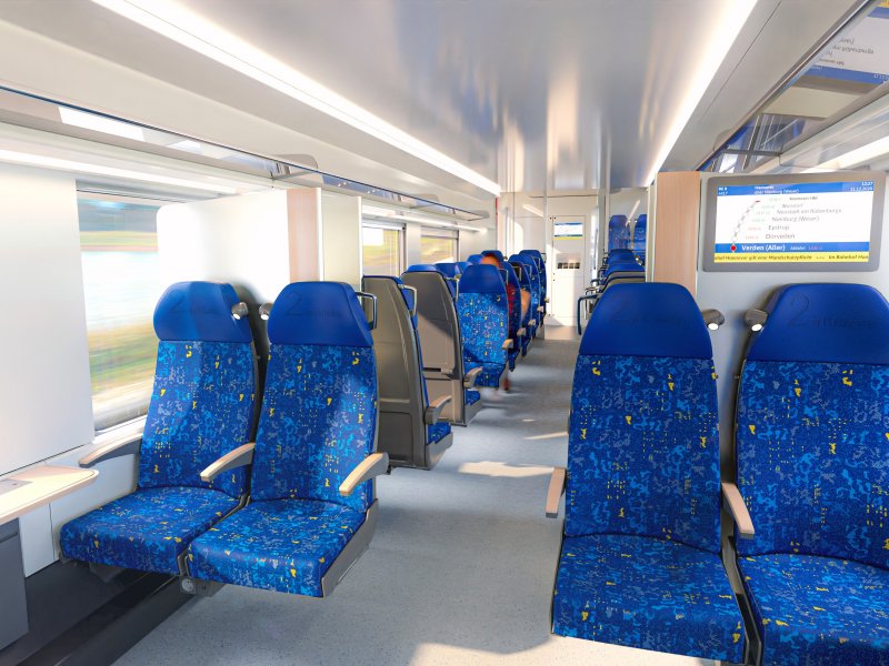 De benedenverdieping met de tweede klasse (Foto: Alstom)
