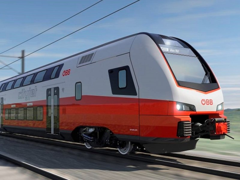 De Stadler Kiss die door de �BB is aangeschaft. (Foto: Stadler Rail)
