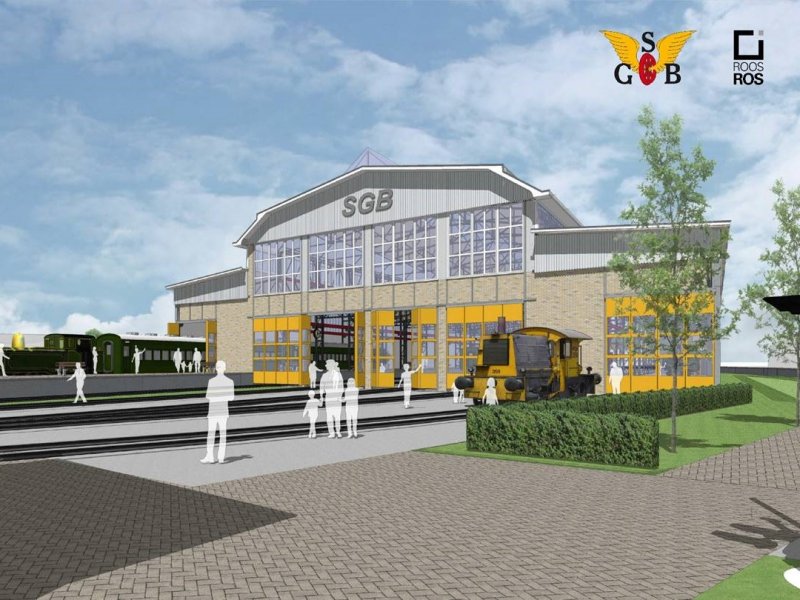 Het ontwerp van de toekomstige treinenfabriek zoals deze vroeger bij trein- en trambouwer Allan in Rotterdam stond. (Foto: SGB)