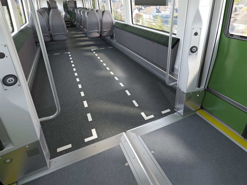 De multifunctionele coup�'s voor fietsen, rolstoelen en andere grote bagage. (Foto: Siemens Mobility)