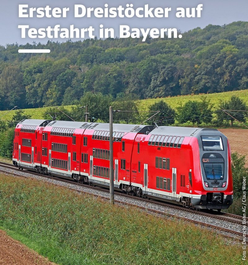 De tripple-dekker van de DB Regio van Beieren. (Rechten: Deutsche Bahn AG / Claus Weber)