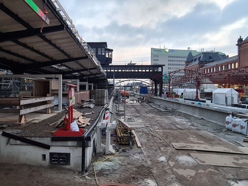 De werkzaamheden op station Groningen. (Foto: Treinenweb/Clayweb)