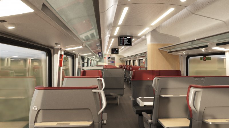 De eerste klasse is voorzien van een twee bij &eacute;&eacute;n opstelling met ruime zitplaatsen. (Rechten: &Ouml;BB)