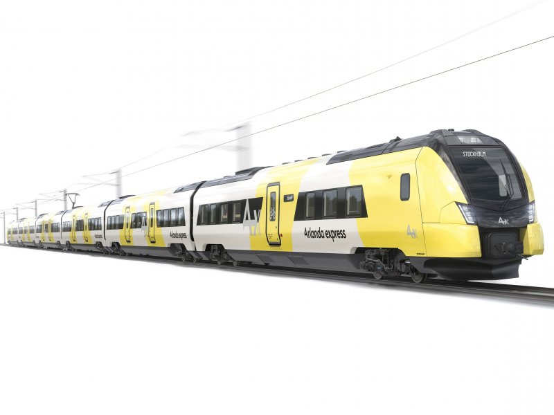 Het ontwerp van de nieuwe trein voor de Arlanda Express (Rechten: Stadler Rail)