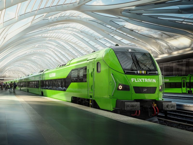 De toekomstige treinen van FlixTrain die over onbepaalde tijd ook in Nederland te zien zullen zijn. (Foto: Talgo)