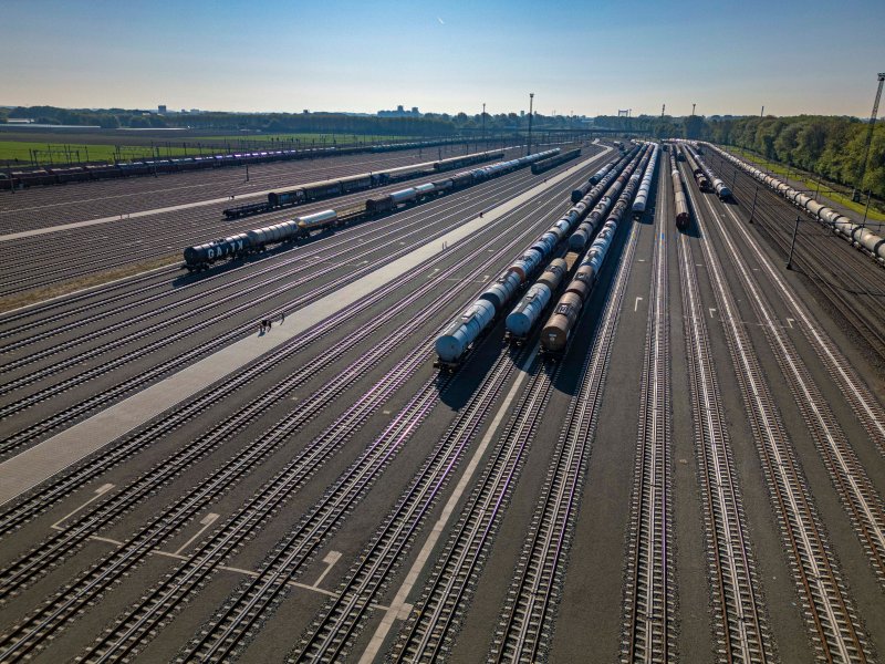 Het rangeerterrein van Kijfhoek. (Foto: Siemens Mobility)