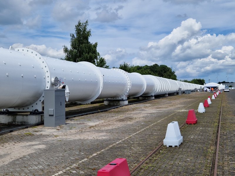 De buis is ruim 400 meter lang, en voorzien van een lane-switch, ook een wissel genoemd. (Foto: Treinenweb/Clayweb)