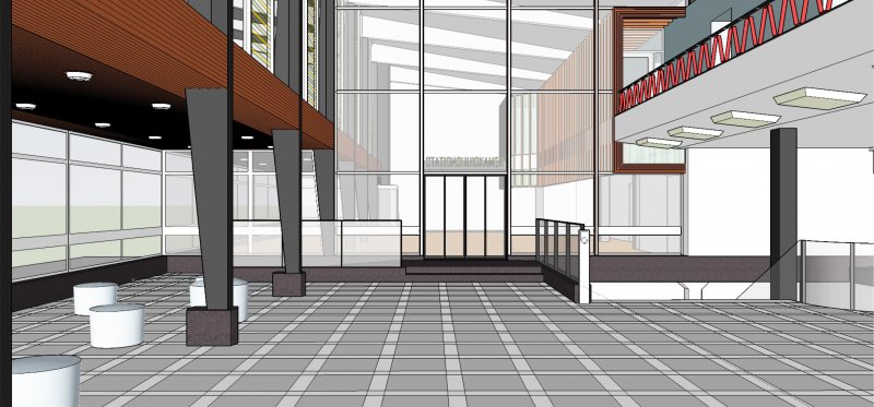 Het ontwerp van de nieuwe stationshal. (Foto: NS / Arno Leblanc)