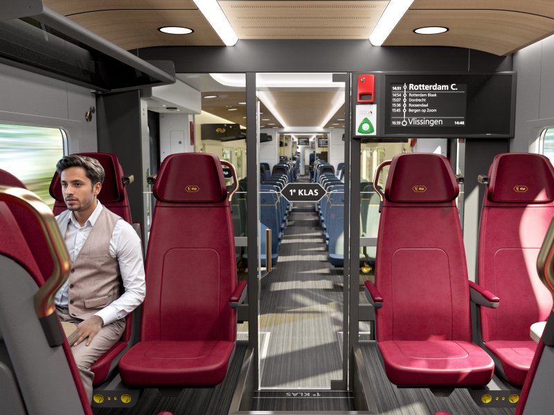 Een concept-afbeelding van het eerste klas interieur. (Rechten: NS)