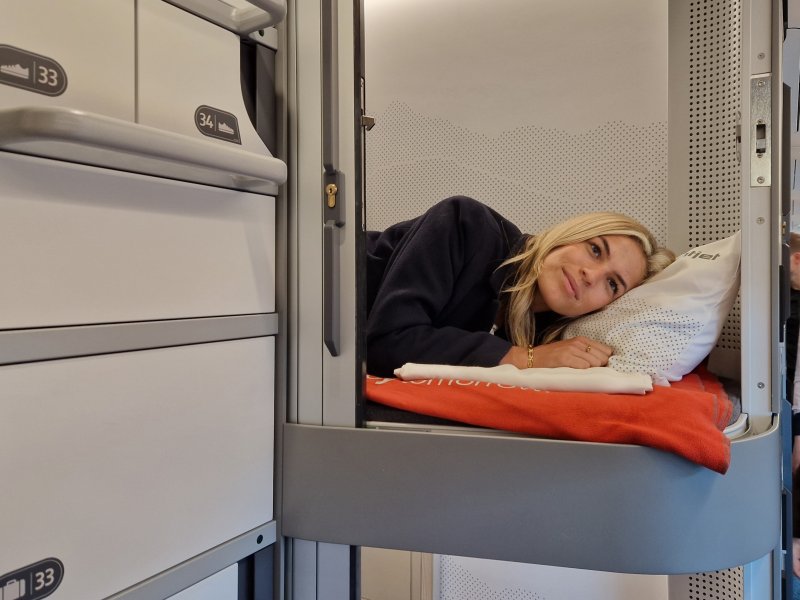 De nieuwe accomodaties in de vorm van minicabins in de Nightjet. (Rechten: Treinenweb/Clayweb)