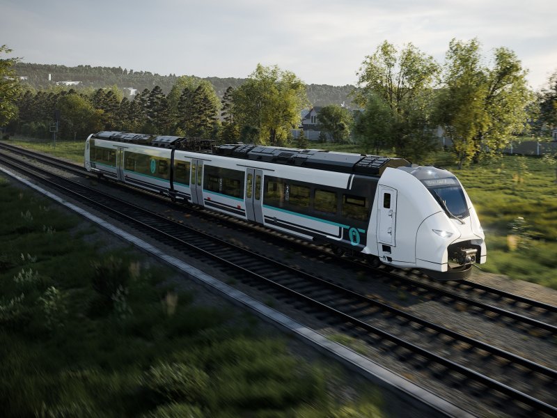 Het ontwerp van de nieuwe batterijtreinen voor in Westfalen-Lippe. (Foto: Siemens Mobility)