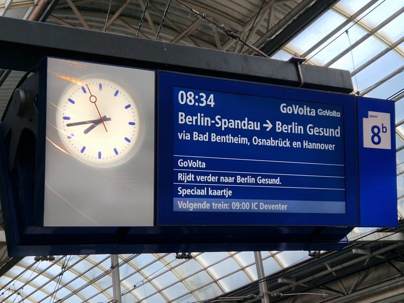 De eerste trein van GoVolta was donderdagmorgen een feit. (Foto: Treinenweb/Clayweb)