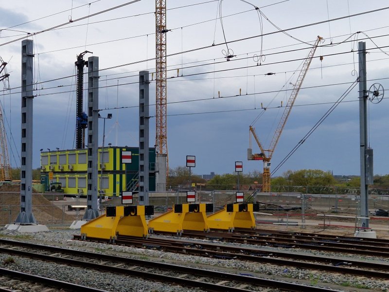 Het nieuwe opstelterrein bij station Nijmegen bevindt zich momenteel in de afrondende fase. (Foto: Treinenweb/Clayweb)