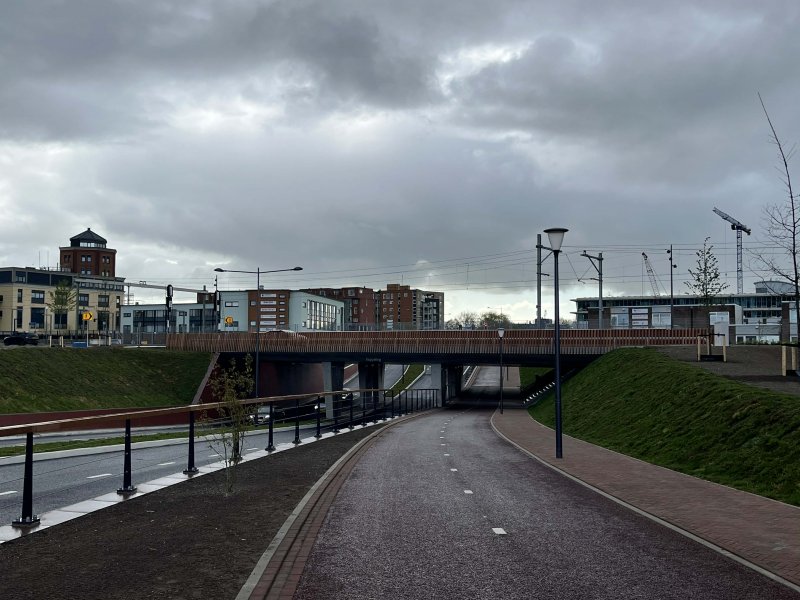 De nieuwe onderdoorgang onder het spoor in Heerhugowaard. (Foto: Thomas van der Meer)
