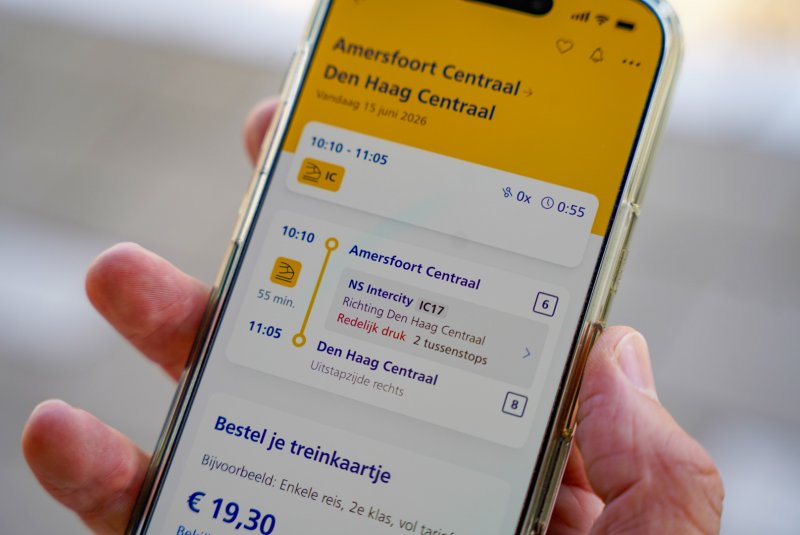 Een impressie van een lijnnummer in de NS-app. (Foto: NS / Arno Leblanc)