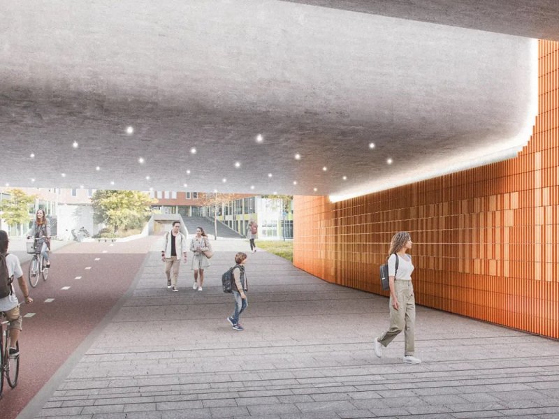 Een conceptafbeelding van de nieuwe onderdoorgang. (Foto: ProRail)