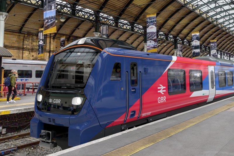 Een impressie van de nieuwe Adessia batterijtreinen in het Verenigd Koninkrijk. (Foto: Alstom SA 2026)