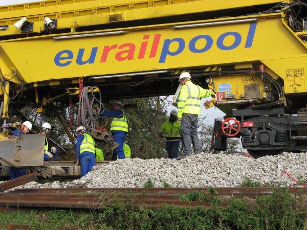 Een archieffoto van spoorwerkzaamheden. (Foto: Treinenweb)